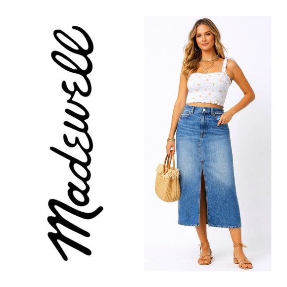 Madewell Denim - MADEWELL Midi Denim Skirt